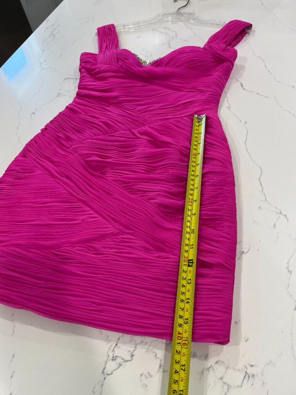 Sherri Hill Fucsia Cocktail Dress Size 4 - Picture 6 of 7
